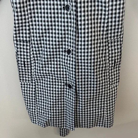London Fog Black and White Houndstooth Trench Coat Size XL - Picture 6 of 16